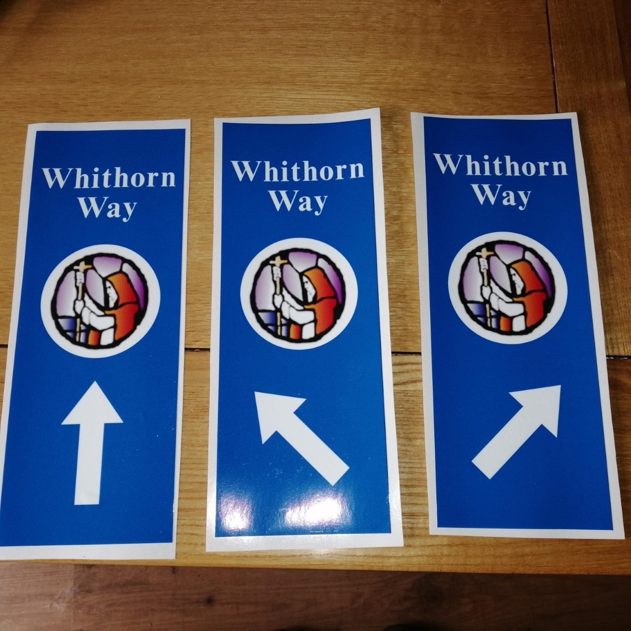 Whithorn Way adhesive waymarker sign